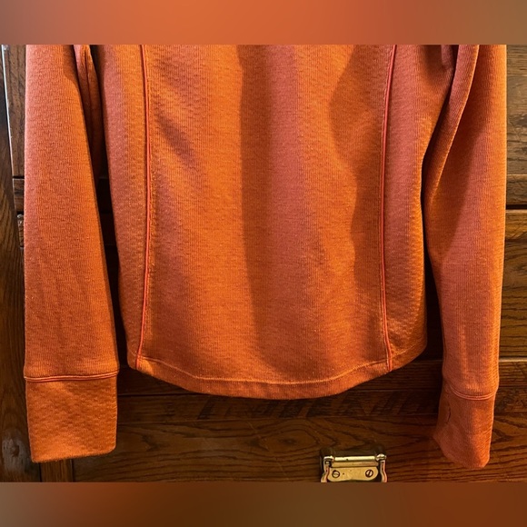 Prana Breathe Wool Blend L Hoodie Pullover Terracotta/Brown Orange Made in USA - Picture 7 of 10